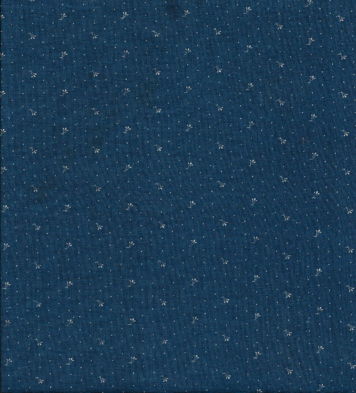 Antique 1870 Indigo Blue Floral Fabric