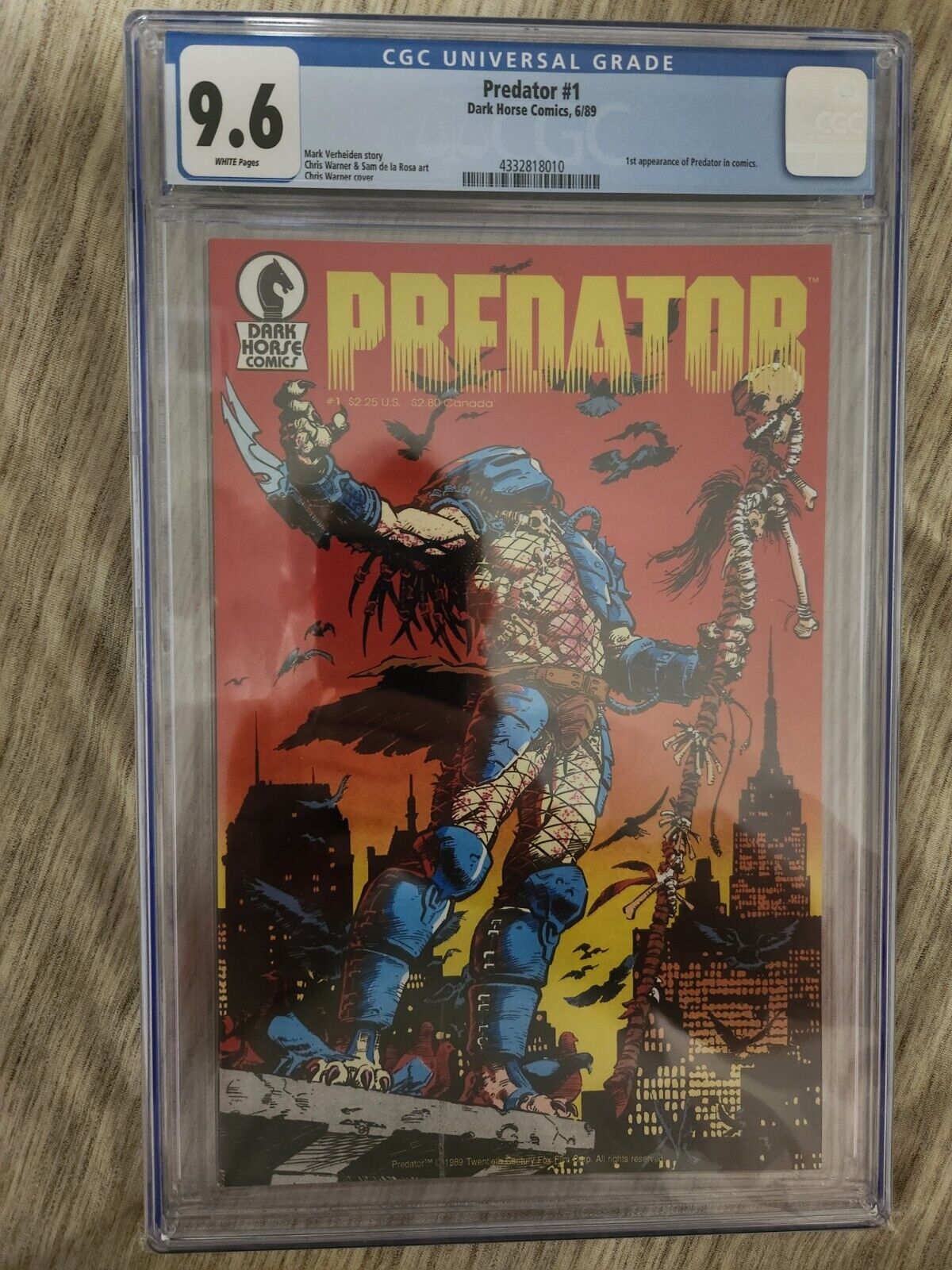 Predator #1 CGC 9.6 White Pages First app Predator Dark Horse comics 1989