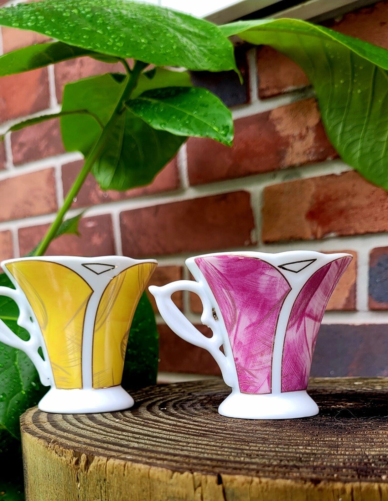 Vintage Casati Fine Porcelain Design Germany set of 2 demitasse cups