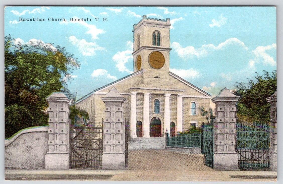 1910-20\'s KAWAIAHAO CHURCH HONOLULUL HAWAII TERRITORY ISLAND CURIO POSTCARD