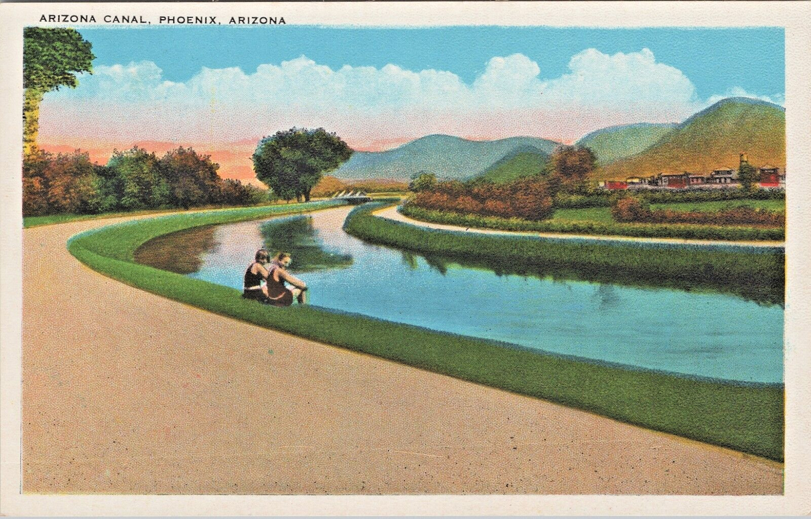 Maricopa County Arizona Canal from Roosevelt Dam Phoenix AZ Vtg Postcard CP330
