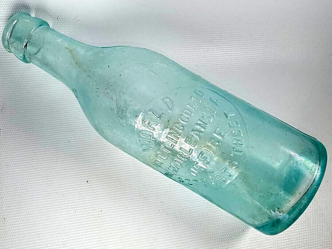 Early Crown Top WORLD BOTTLING Co LTD New Orleans LA. Office Bottle Aqua SS Soda
