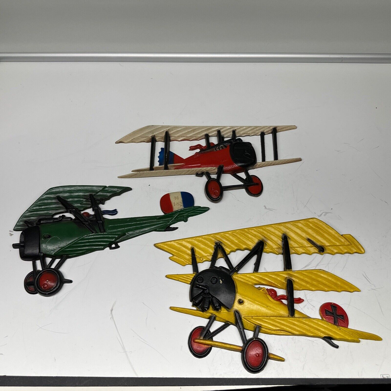 Vintage Homco Cast Metal  Set of 3 1975 Aviation Planes Airplane Wall Art
