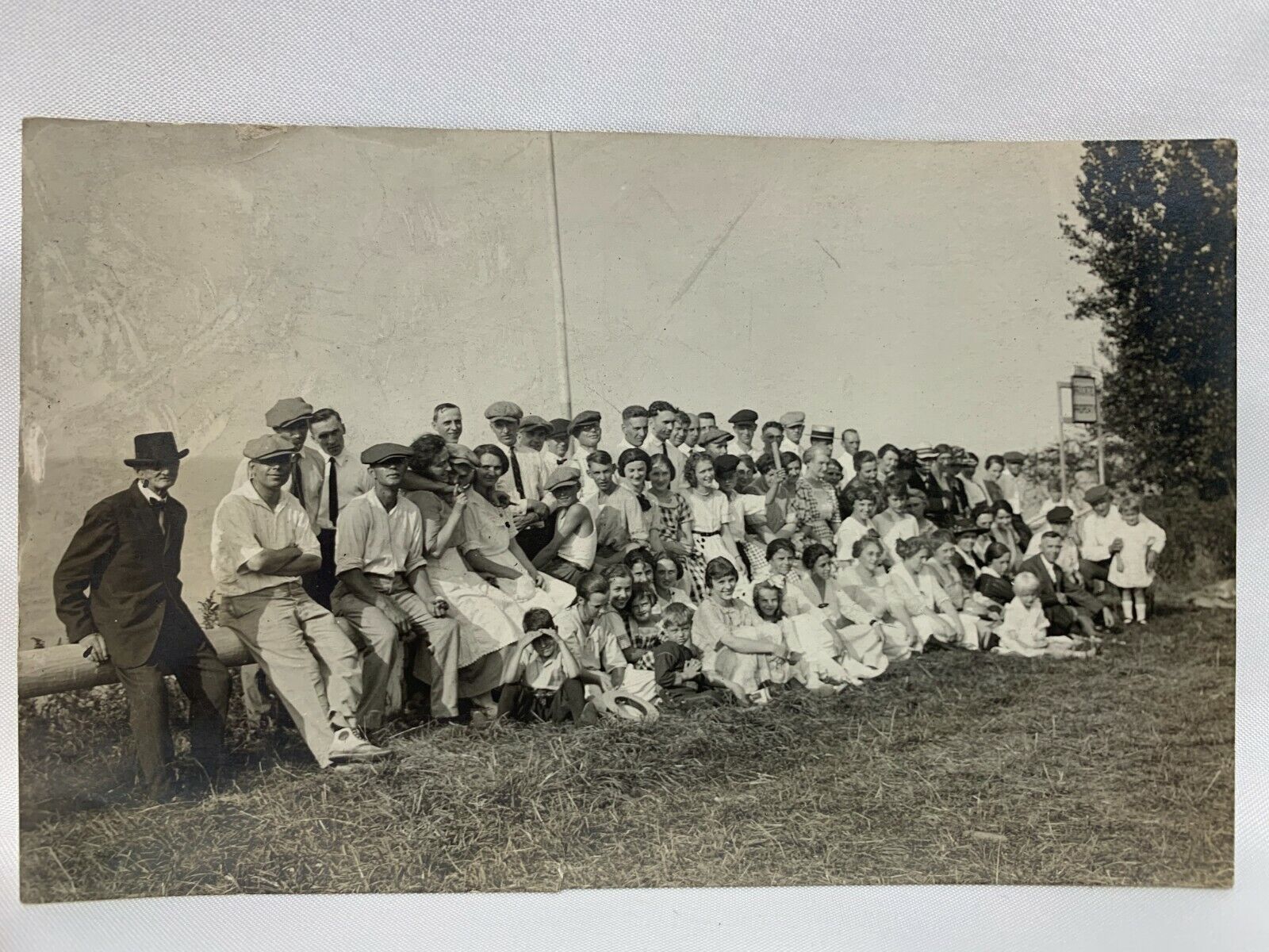 Photo 1921 Large Family Reunion Labor Day Group Picture RPPC