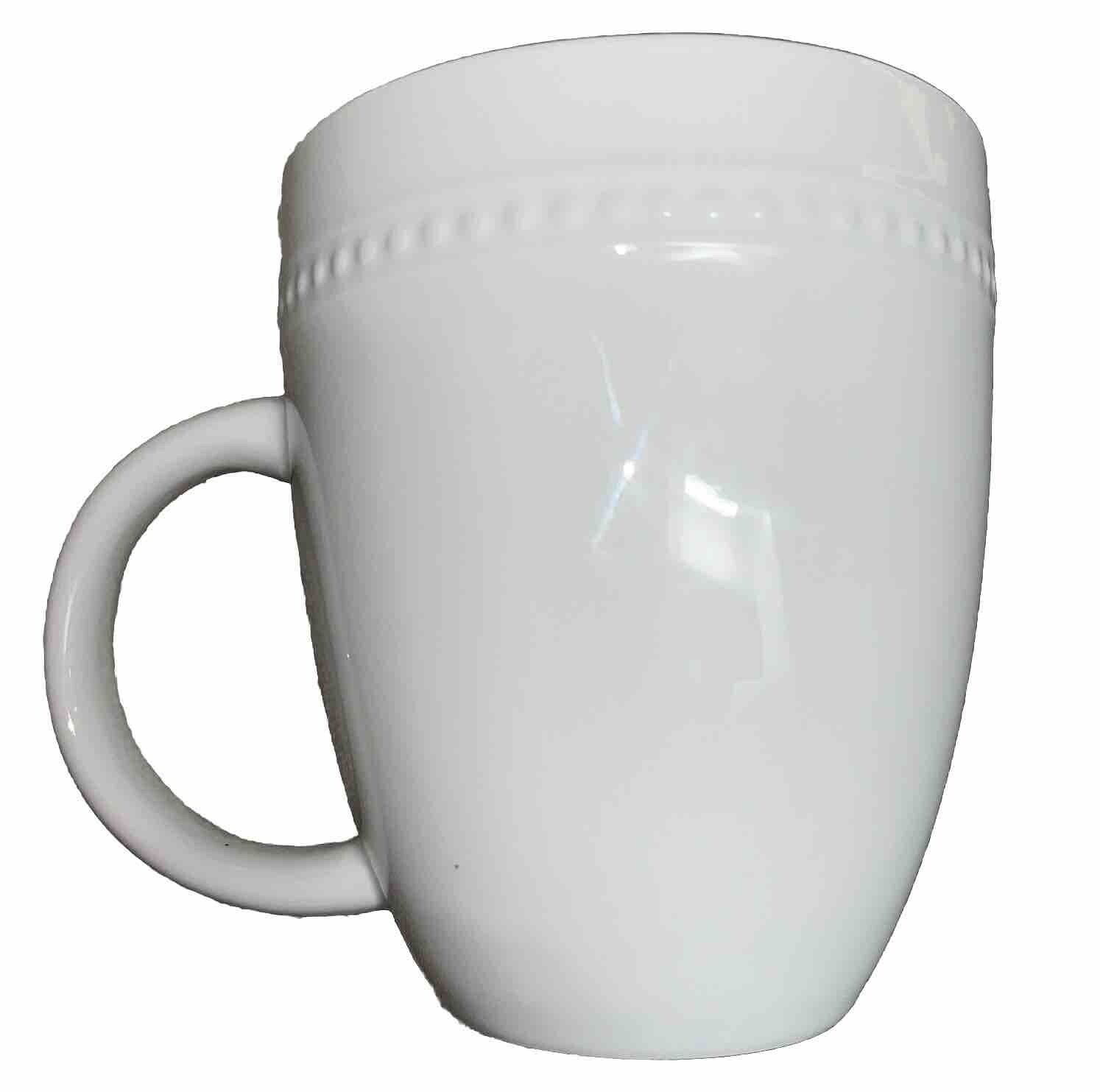 THRESHOLD White Beaded Porcelain Mug Coffee Cup Microwave Safe