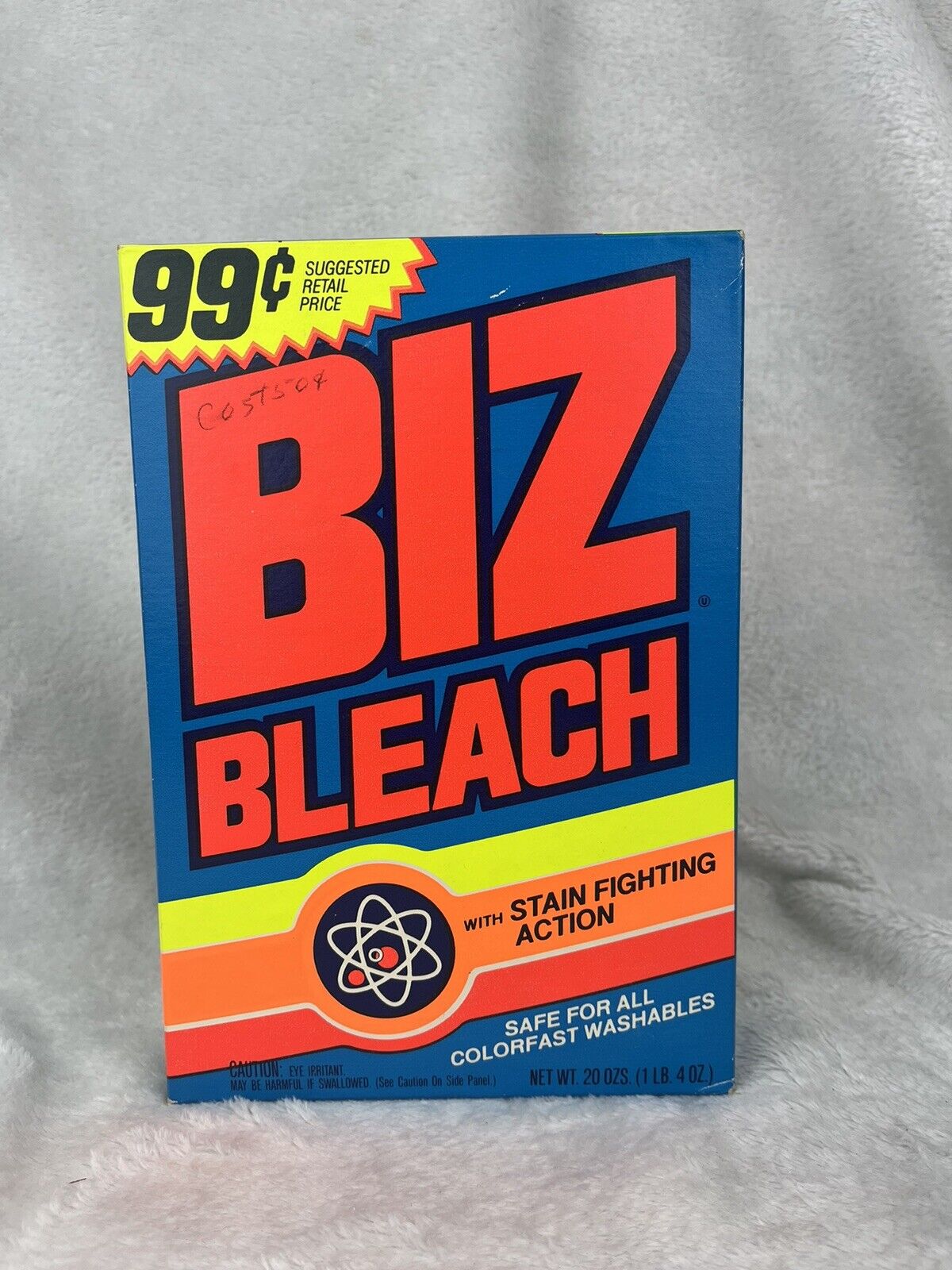 Vintage Biz All-Fabric Bleach Laundry Detergent Size 20 oz Soap Box UNOPENED