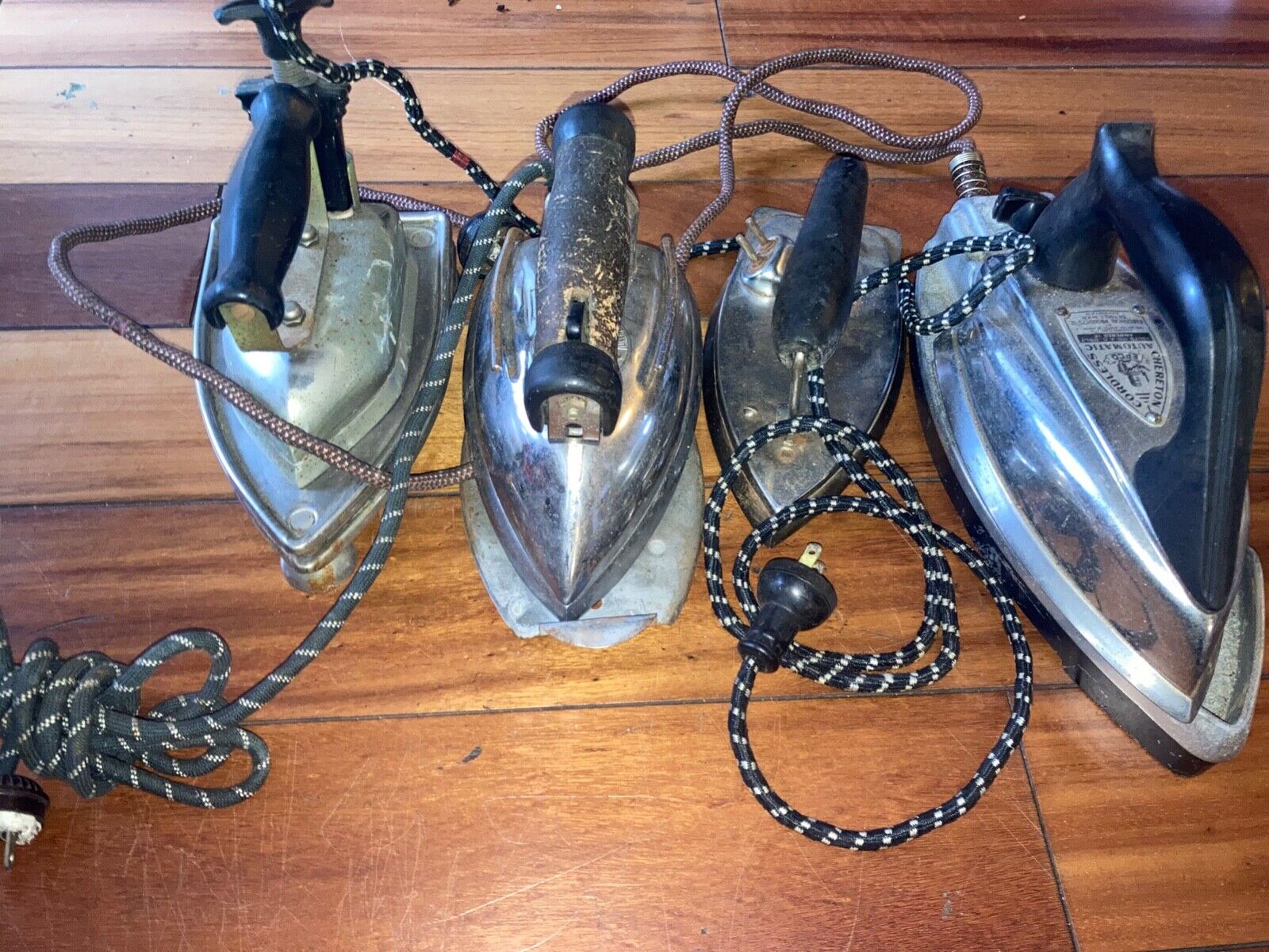 Vintage Assorted Steam Iron Lot and Accessories  - Lot of 7 Pieces