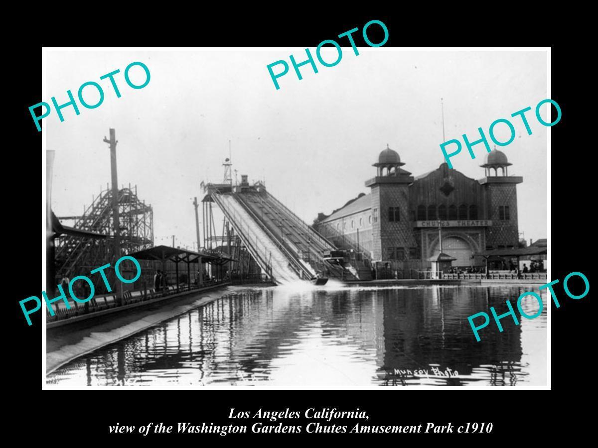 OLD POSTCARD SIZE PHOTO OF LOS ANGELES CALIFORNIA CHUTES AMUSEMENT PARK c1910