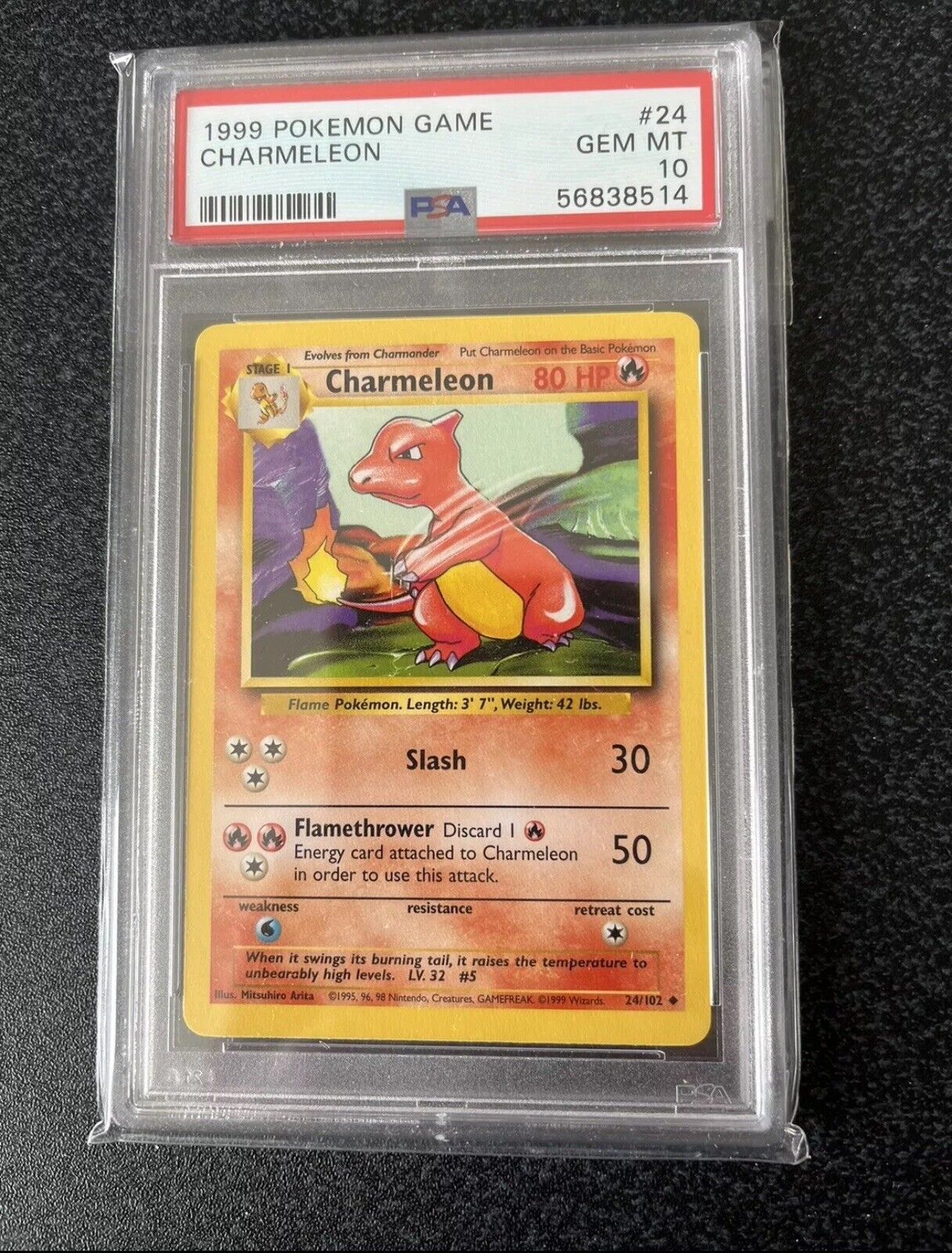 1999 Pokemon Base Set Charmeleon #24 PSA 10