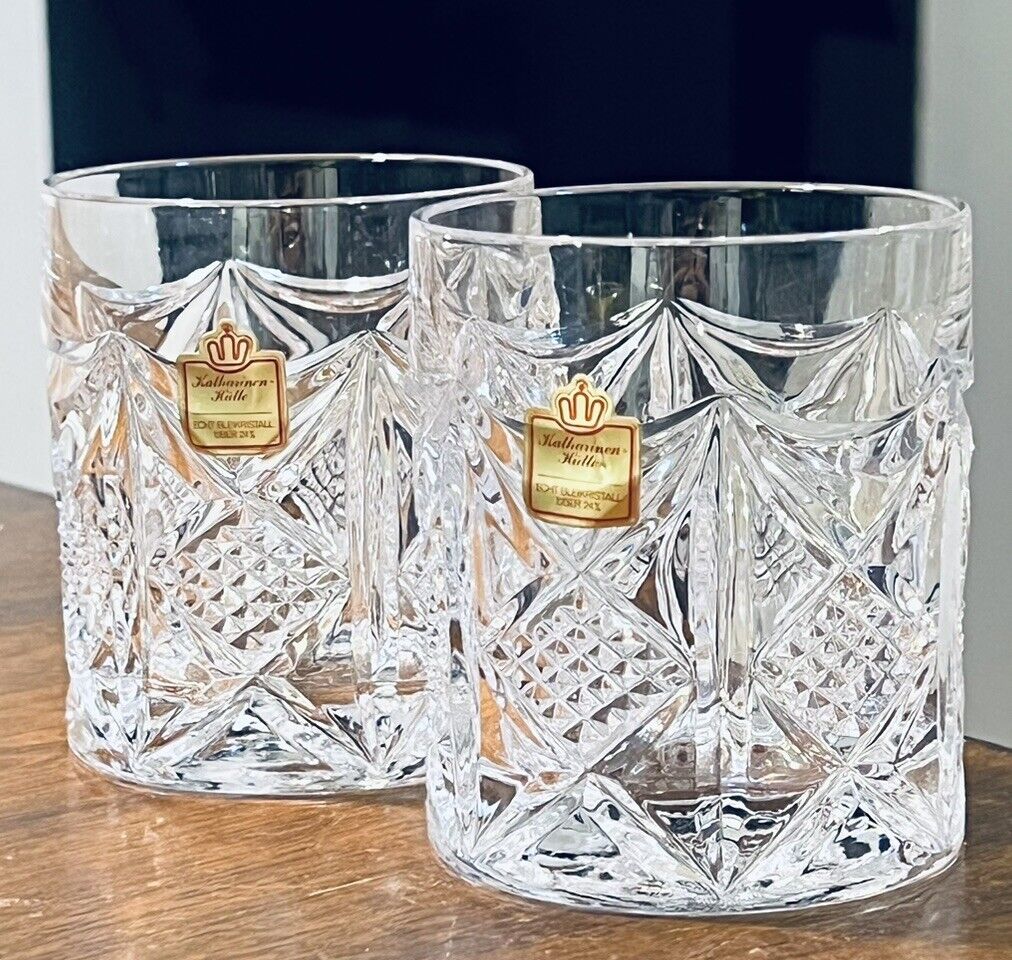 2 Vintage Nachtmann Katherinen Hutte Crystal EDUARD Whiskey Glasses Discontinued