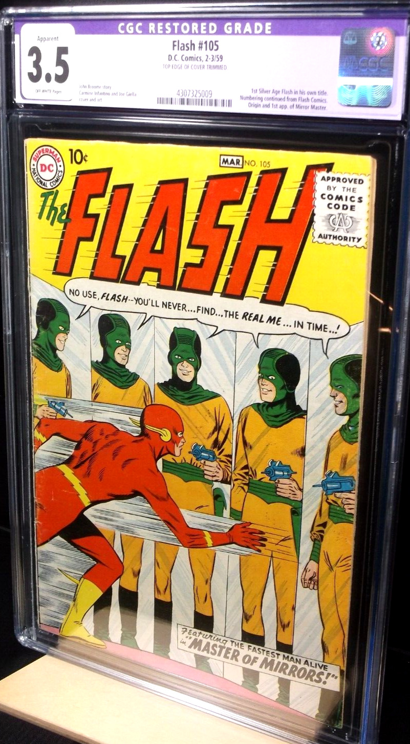 The Flash #105 Mar59 CGC 3.5 Restored Top Edge of Cover Trimmed