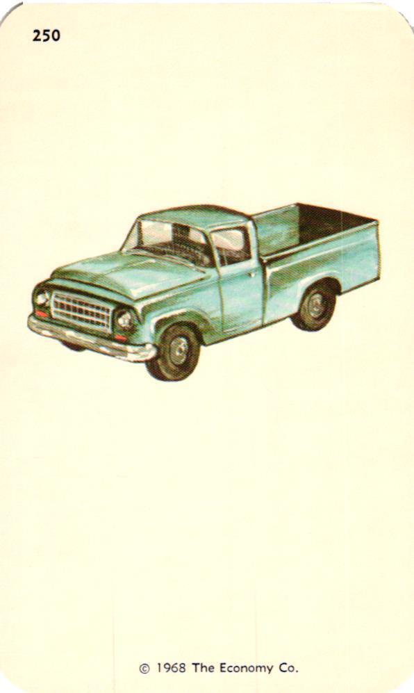 1968 Kindergarten Flash Card Truck #250 Economy Co. Smash Book Scrapbook