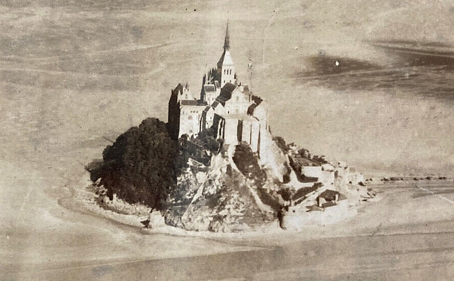 RARE WW2 US ARMY AIR FORCES RECON PHOTO of MONT ST. MICHEL FRANCE SEP. 1944