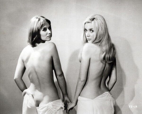 Therese and Isabelle 1968 Essy Persson & Anna Gael hold hands 8x10 inch photo