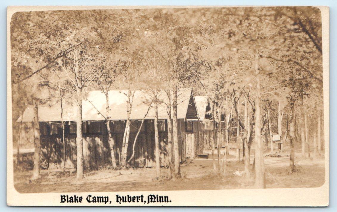 RPPC LAKE HUBERT, MN Minnesota ~ BLAKE CAMP c1920s Crow Wing County Postcard