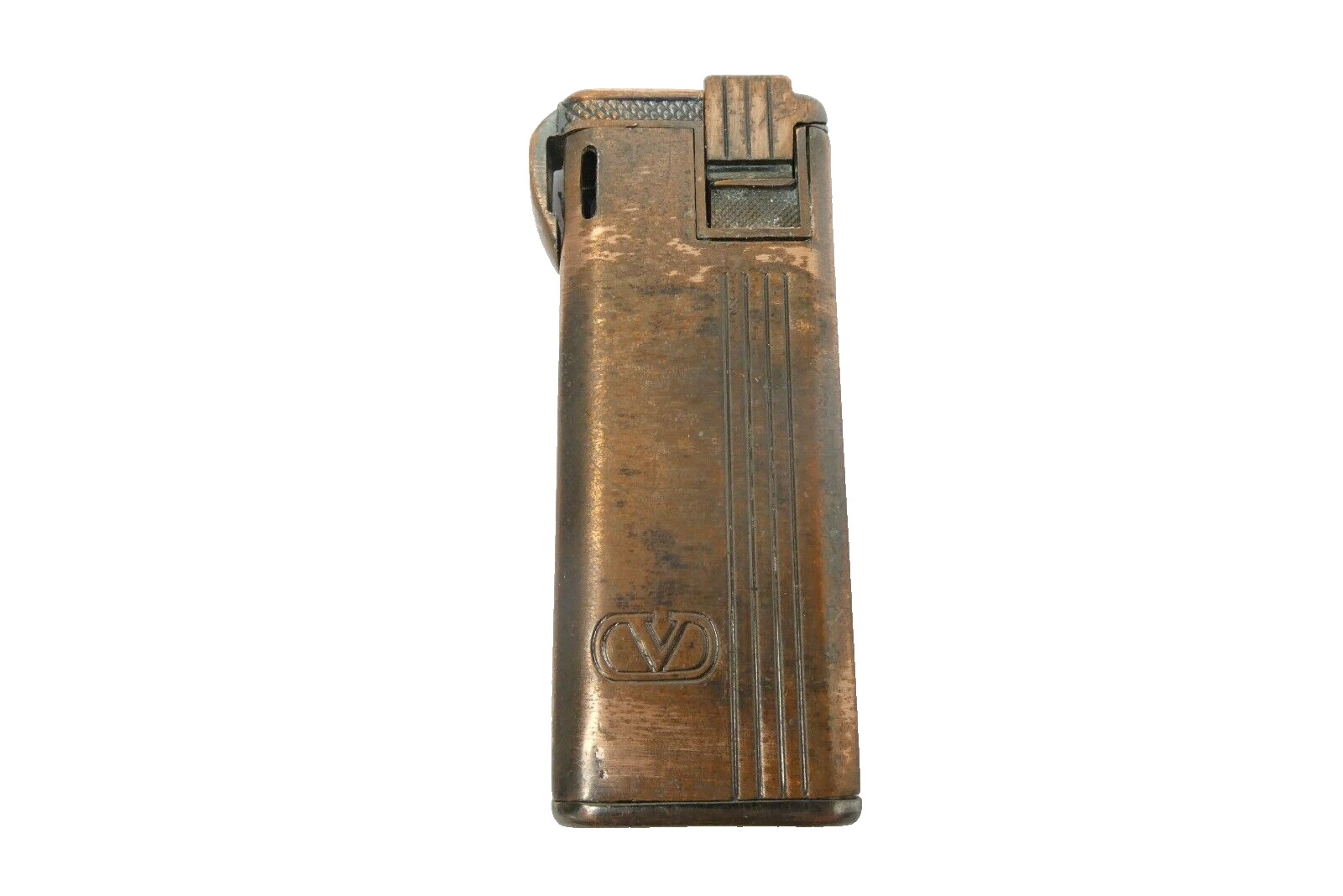 Vintage Used V Valentino Lighter Tobacco Cigarette Parts Coppertone Butane