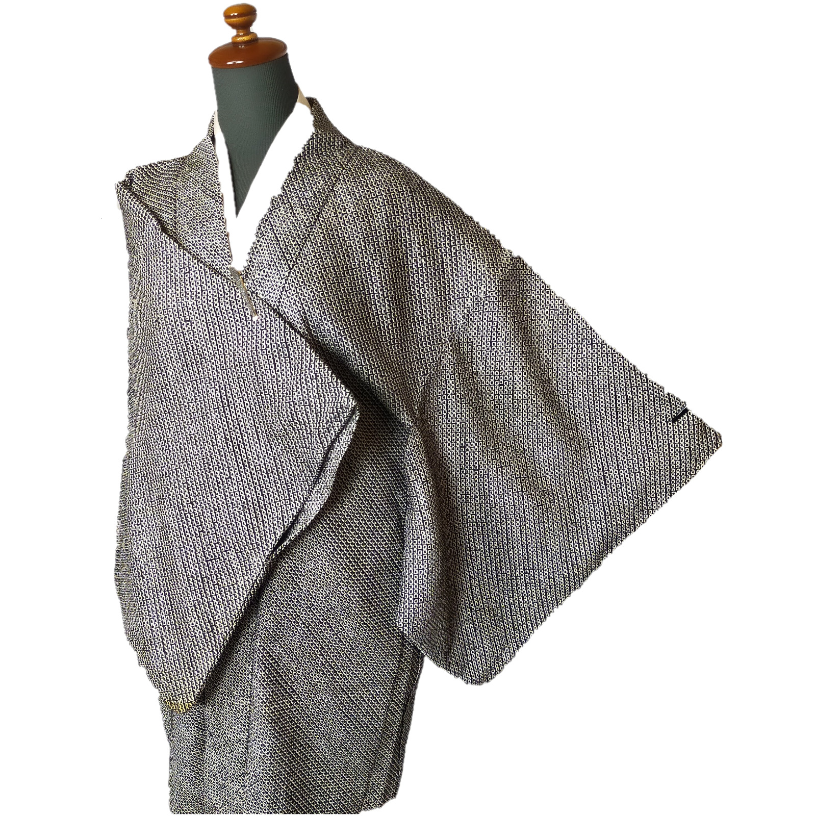 Vintage kimono Haori robe  Jacket Traditional Shibori pattern 9517