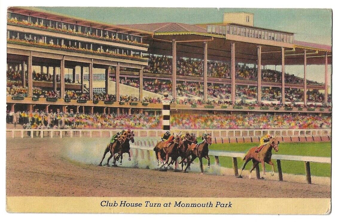 Northern New Jersey c1940\'s Monmouth Park Race Track, Horse Race, Club House