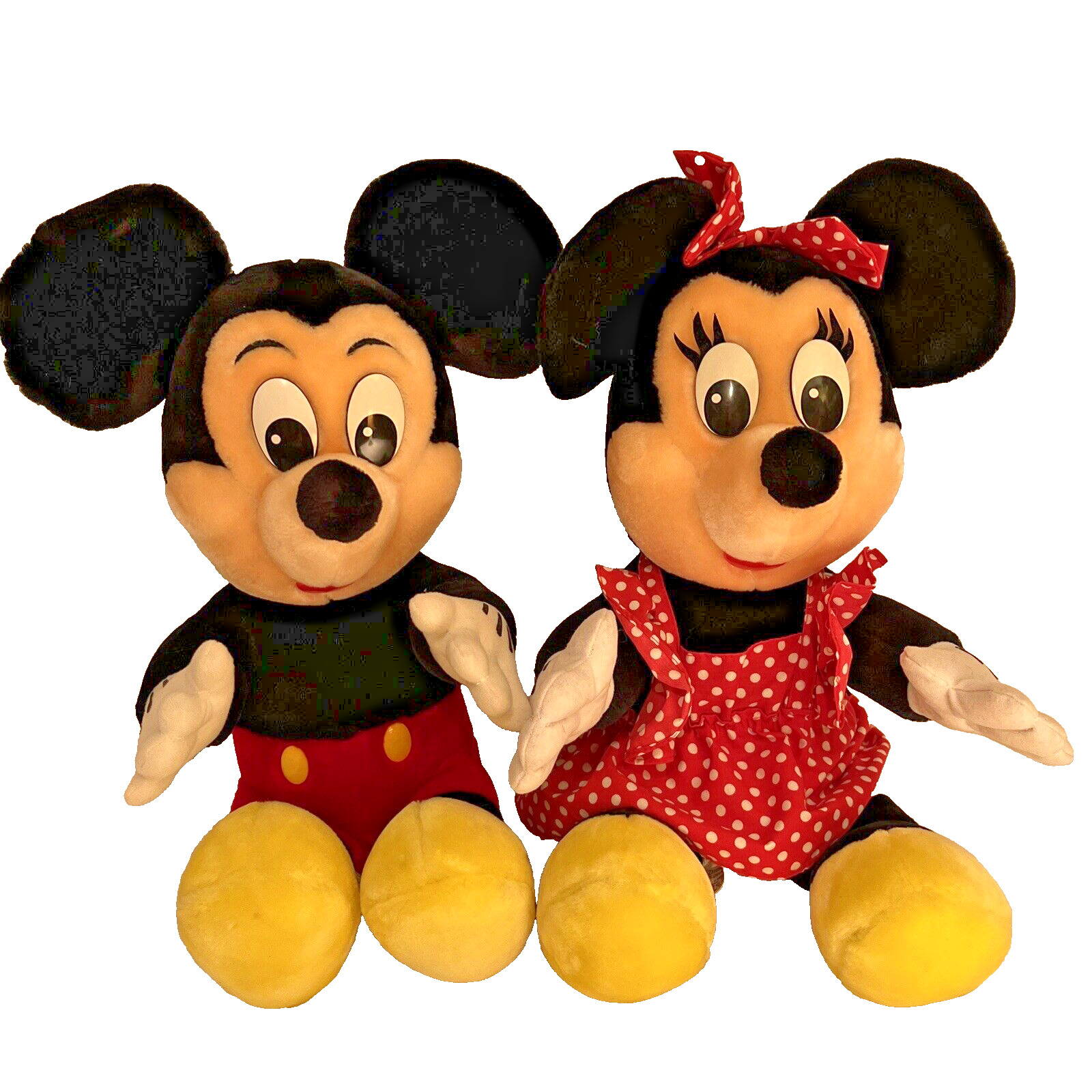 Vintage 1990s Mickey & Minnie Mouse Plush Soft Toys Disneyland Disney World 15”