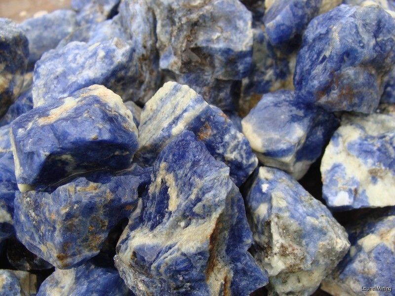 Natural Canadian BLUE SODALITE - 1000 Carat Lots - Rough Rocks - Plus FREE GIFTS