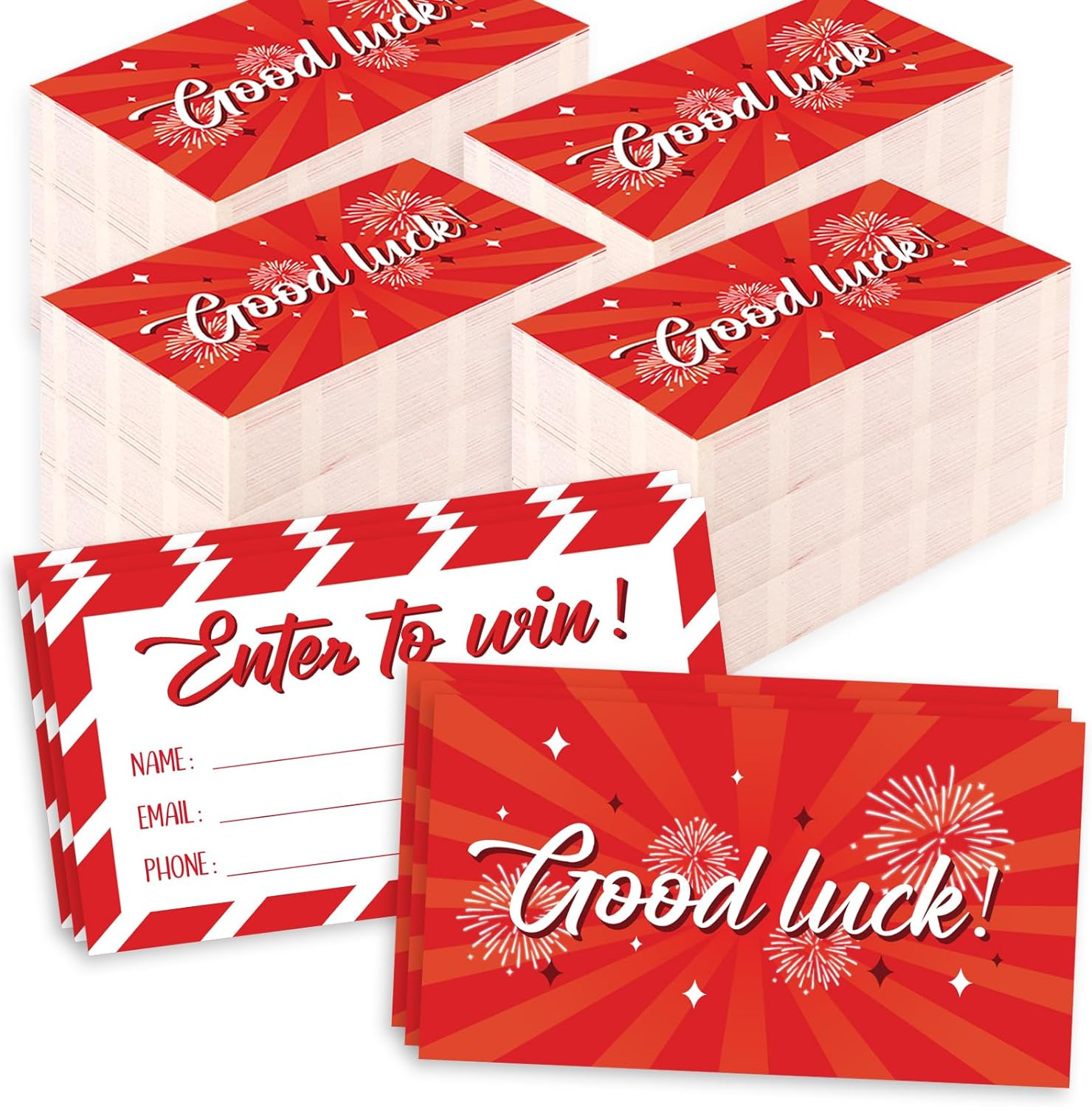 1200 Pcs Red Enter to Win Raffle Tickets Cards 3.5 X 2 Inch Entry Form Ticket 