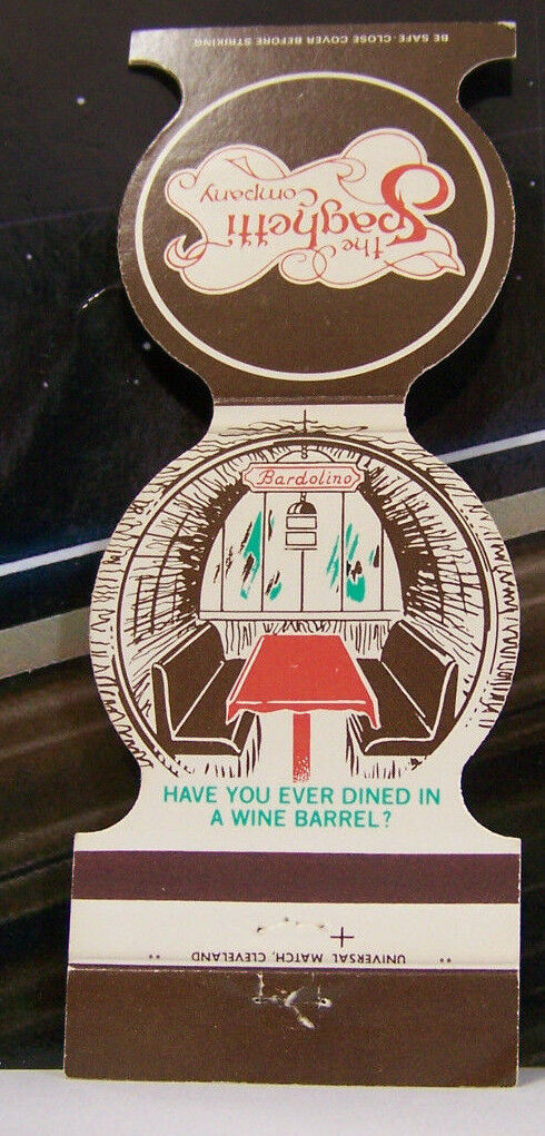 Rare Vintage Matchbook Cover Q1 Ohio Spaghetti Co Have You Dined In Wine Barrel?