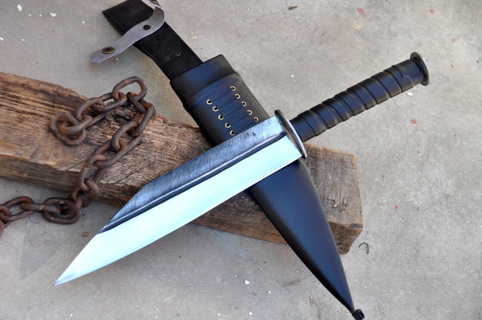 large Tactical seax knife-hunting,camping knife, large fixed Blade knife,Forged