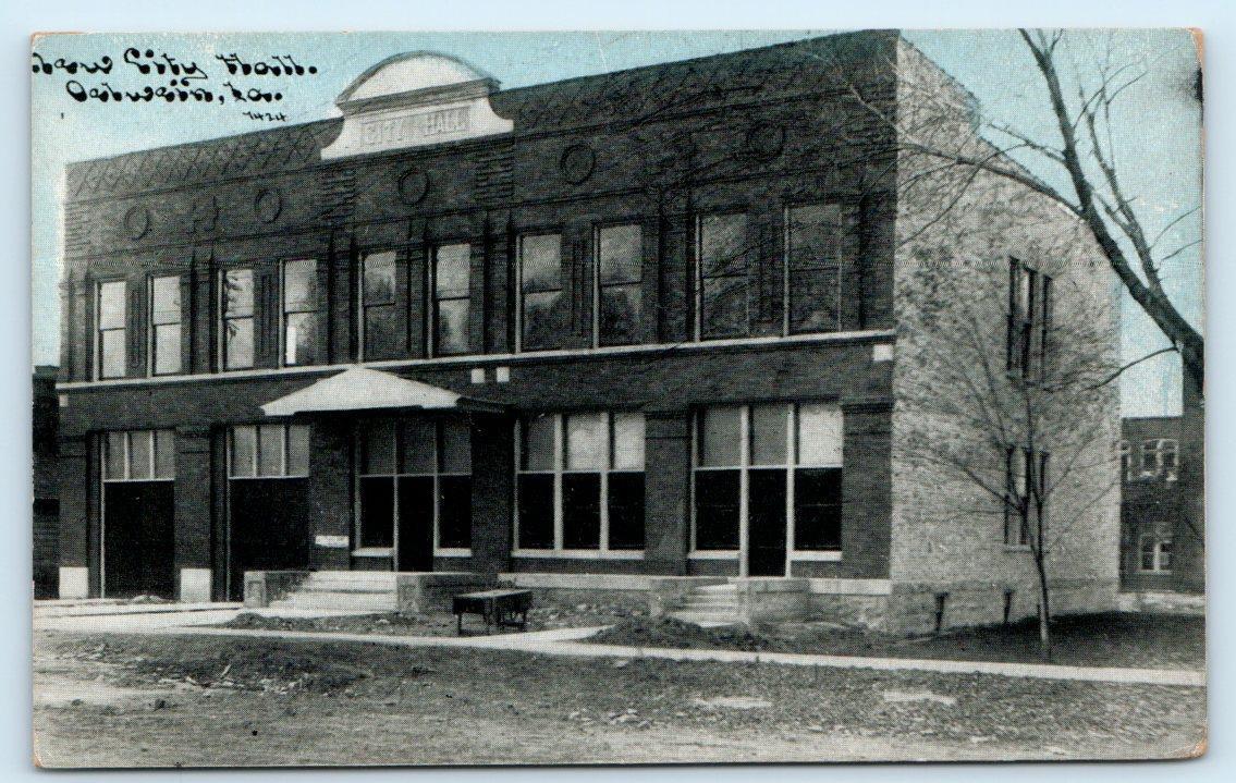 OELWEIN, Iowa IA ~ NEW CITY HALL c1910s Fayette County Photoette Postcard