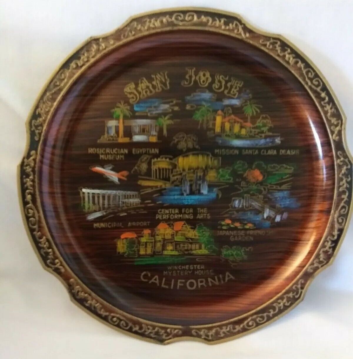 Vintage San Jose CA California Smith Western Made in Japan Souvenir Travel Plate
