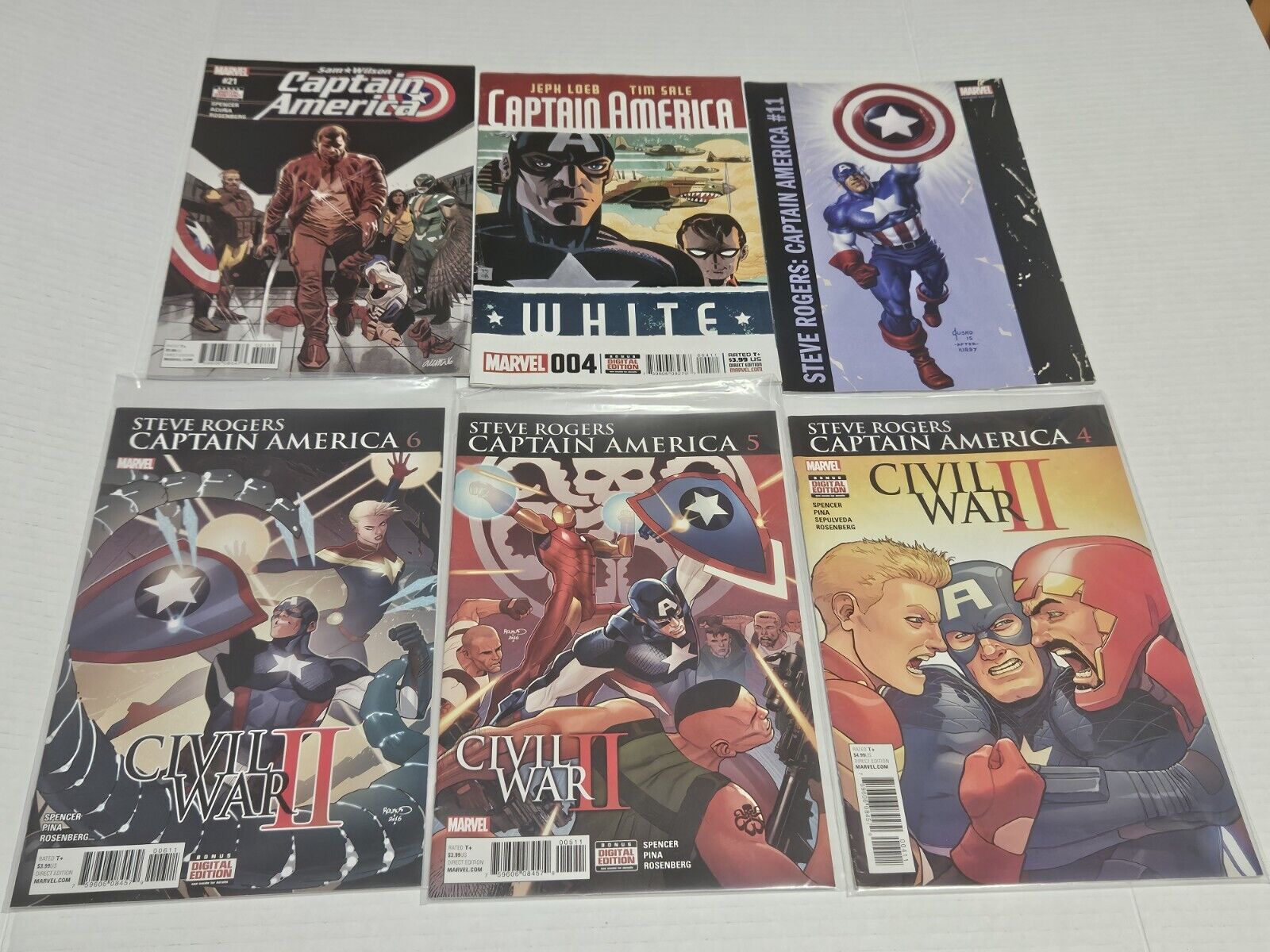 Lot Of 6 Captain America Comics Various Runs Marvel