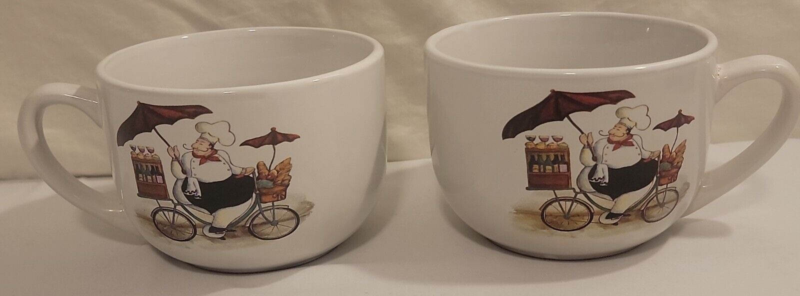 Set of 2 Trisa Italian Chefs Bistro Coffee Mug Cups
