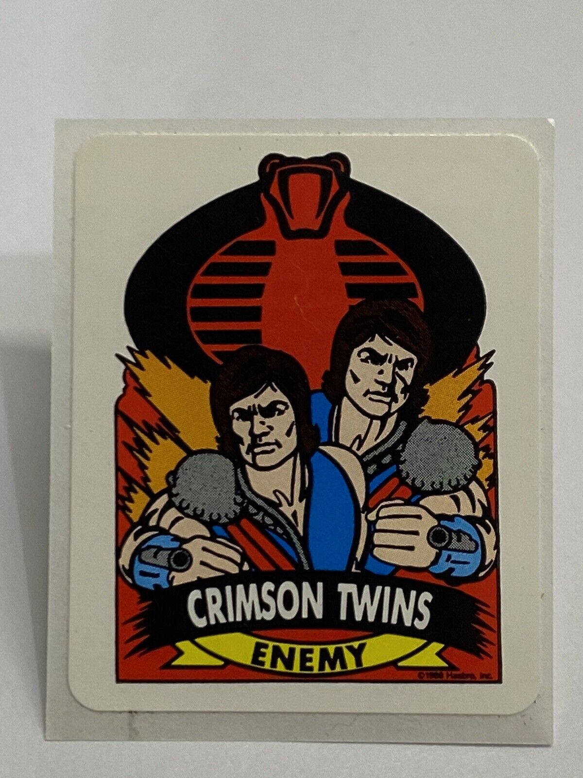1986 Hasbro Milton Bradley G. I. Joe CRIMSON TWINS Sticker *FREE SHIPPING*