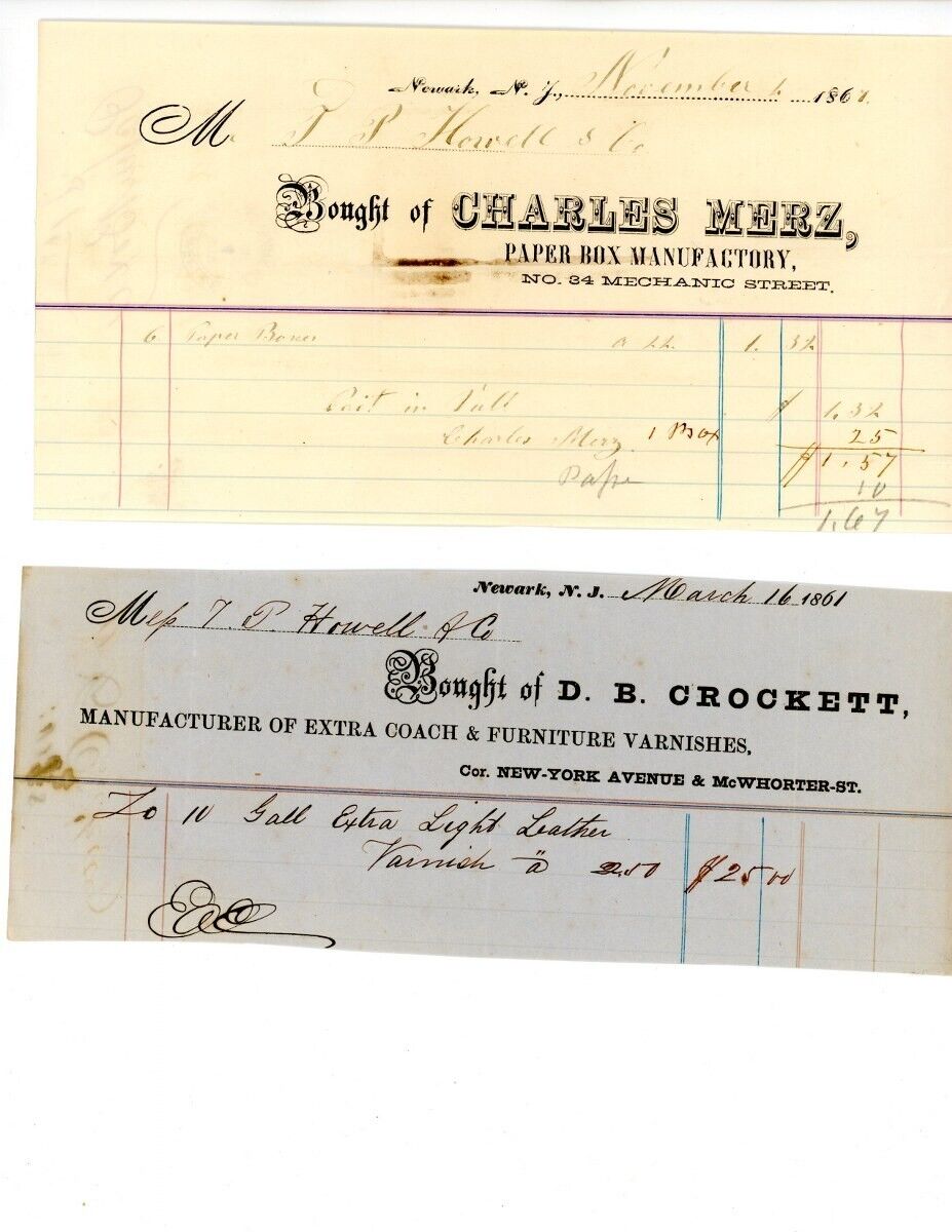 US Documents - 1861 - 2 Doc. - Manufacturing Doc. - RARE 1861         (201-C186)