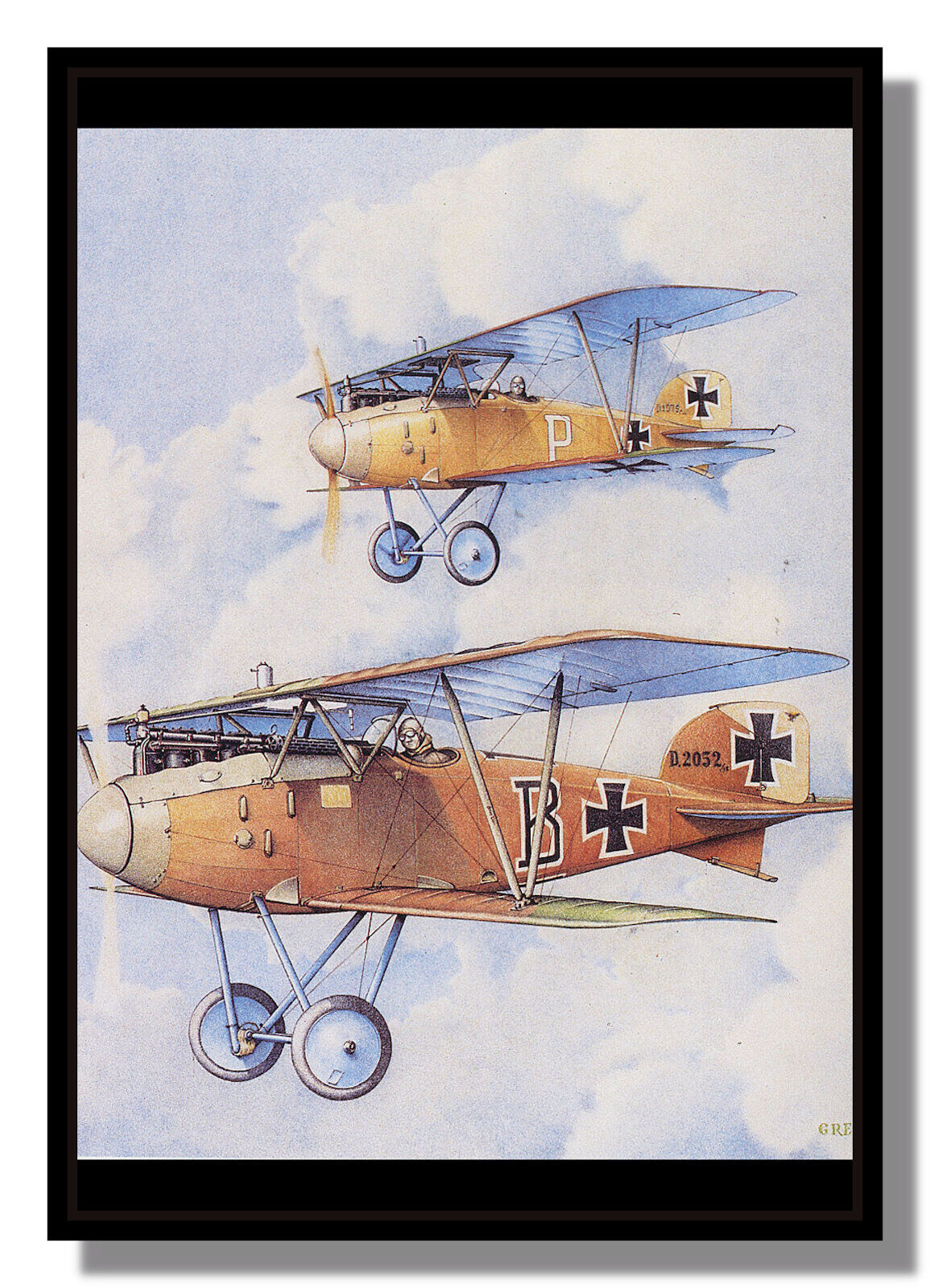 Albatros DIII fighters Jasta 29 WW1 framed picture free p&p UK
