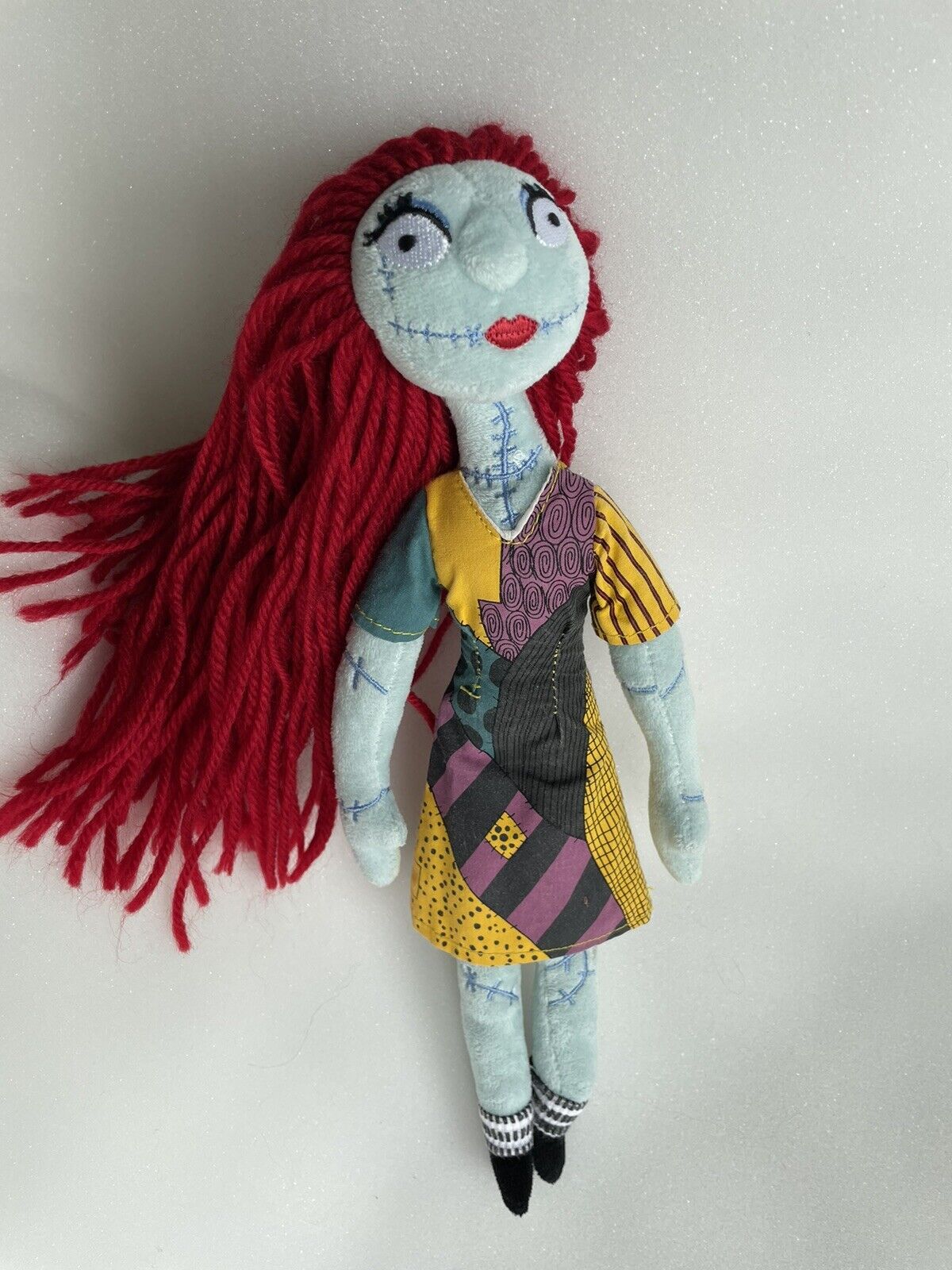 Disney Parks Nightmare Before Christmas Posable Sally Plush Doll 13” Yarn Hair
