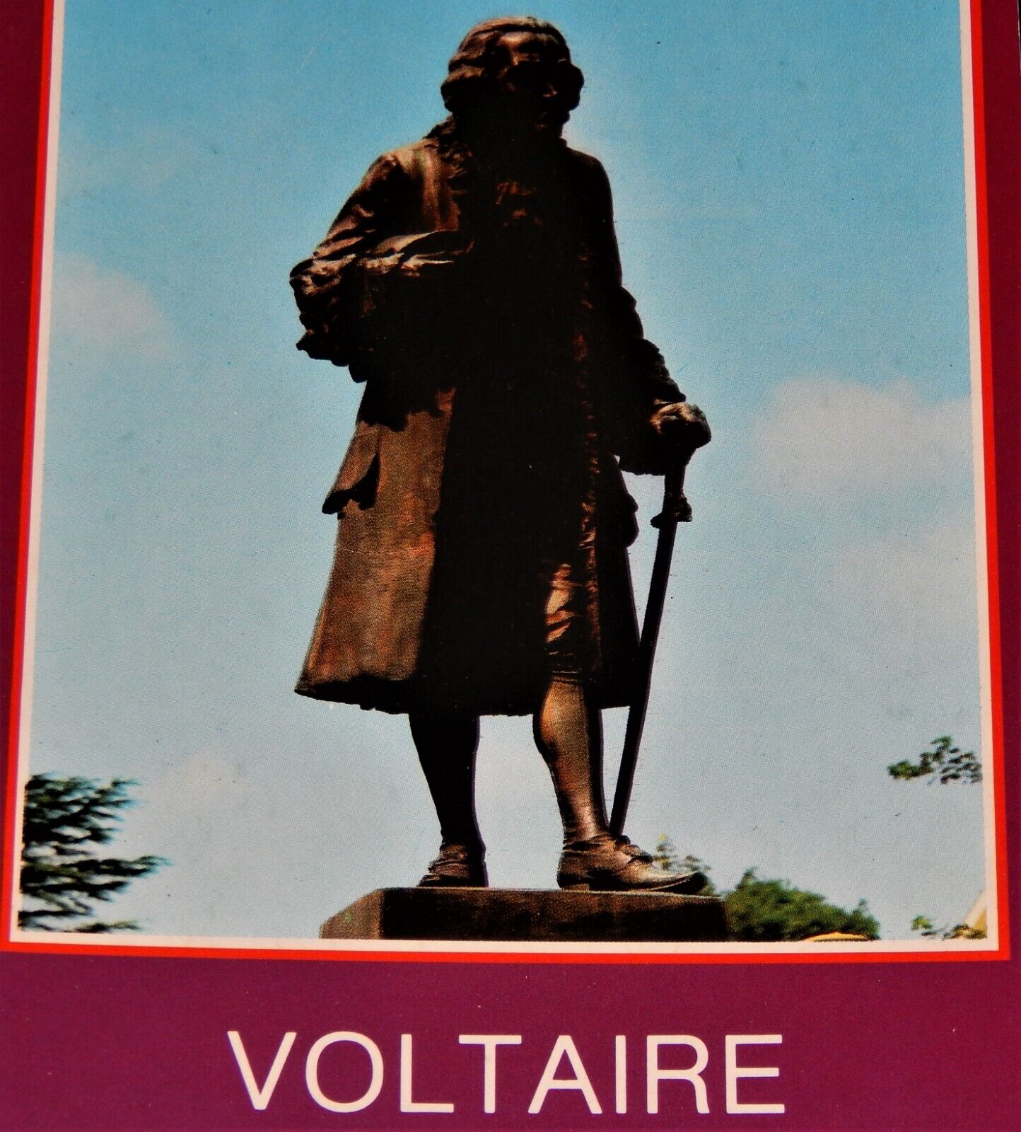 Vintage Postcard, FERNY-VOLTAIRE, FRANCE, Voltaire Statue, French Enlightenment