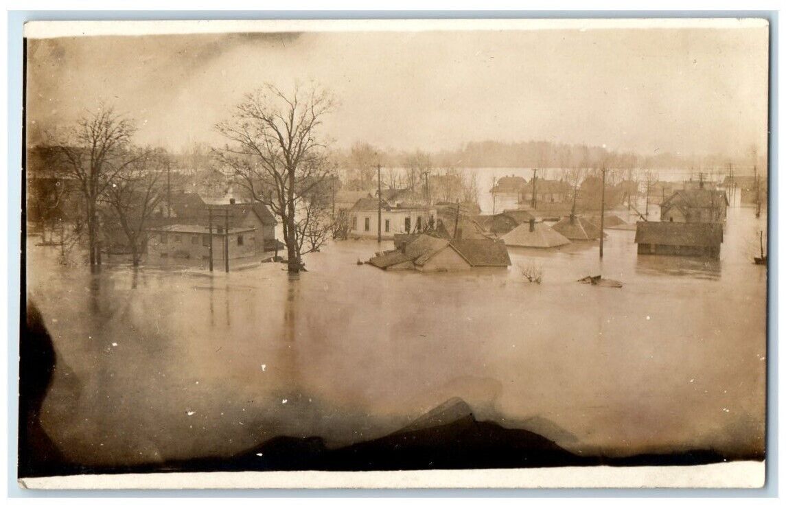 1907 Flood Disaster Scene Home Residence Johnstown Pennsylvania PA RPPC Postcard