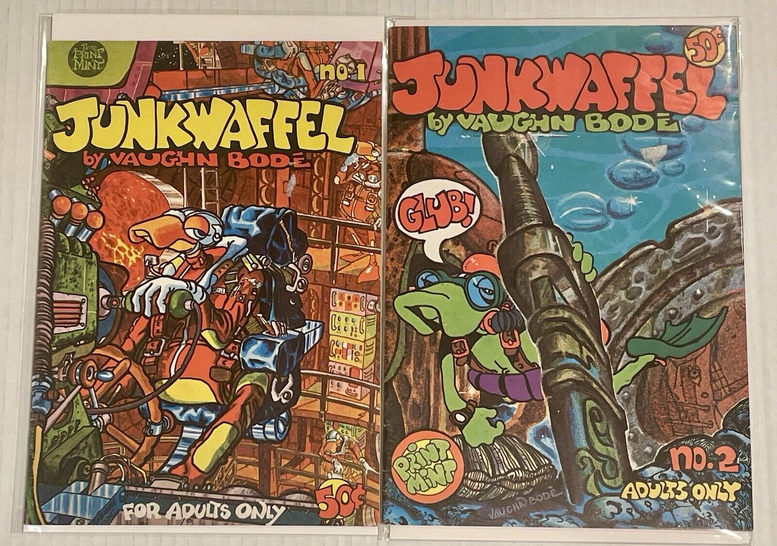 JunkWaffel # 1 And # 2 By Vaughn Bode Comic Both In Very Good Condition