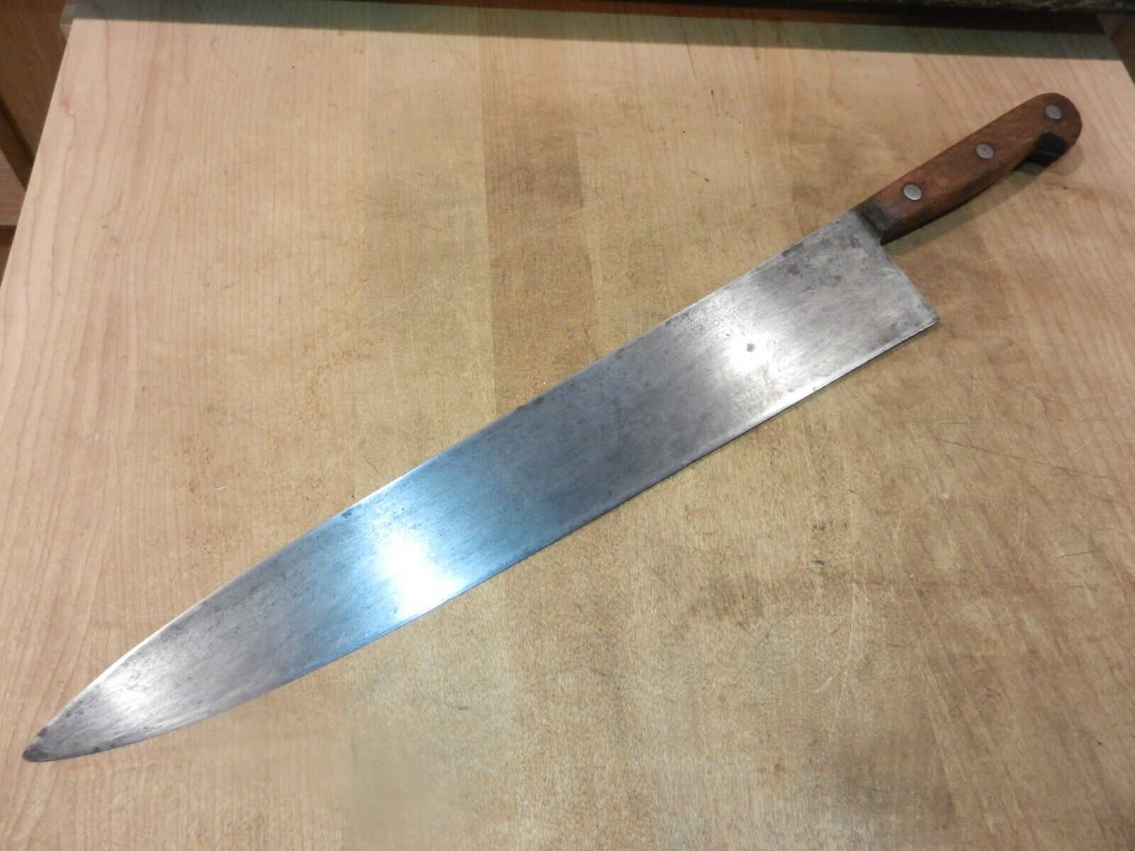Vintage Ontario Knife Co. Butcher Knife w/ 14\