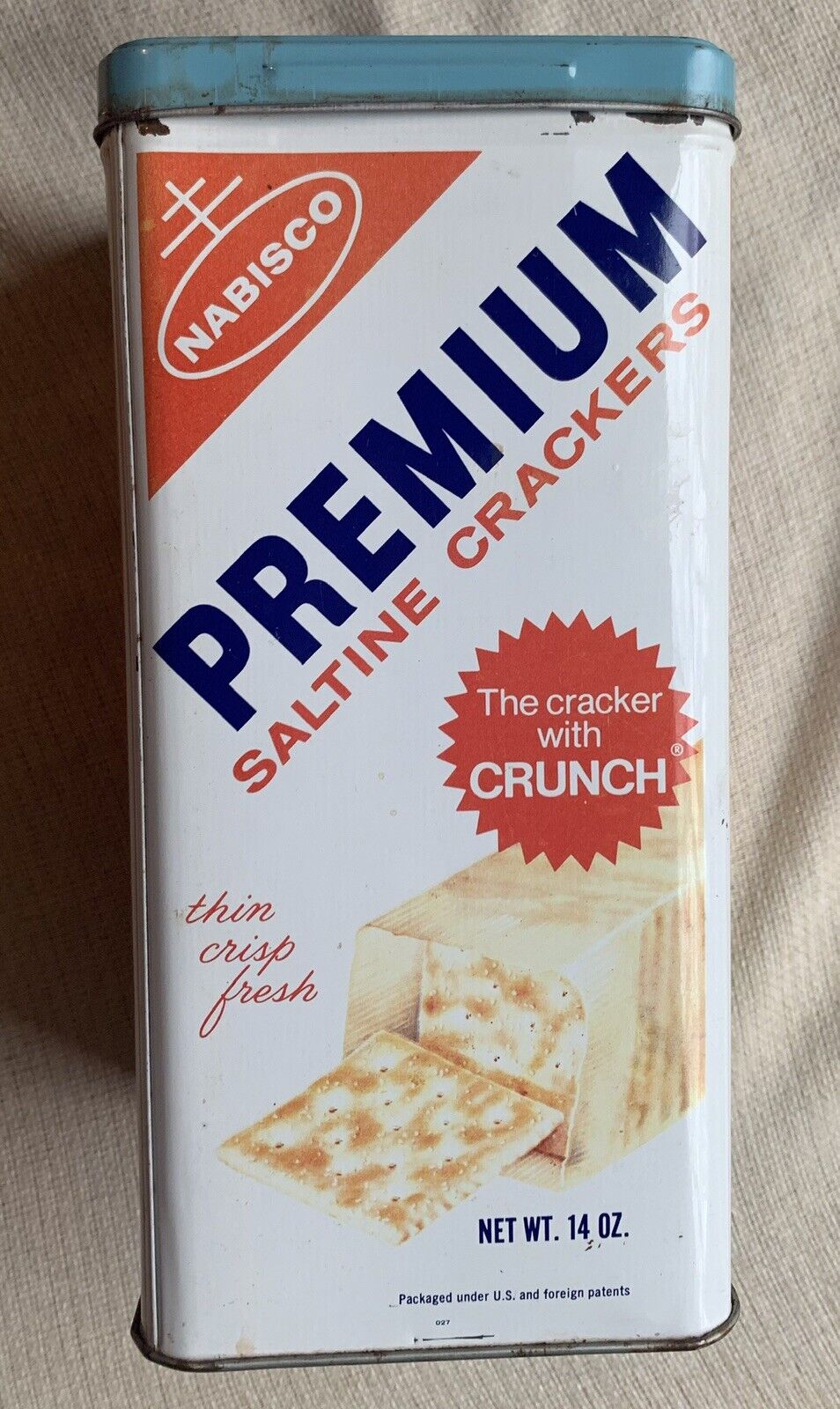 Vintage Nabisco Premium Saltine Crackers 1969 14 Oz Tin