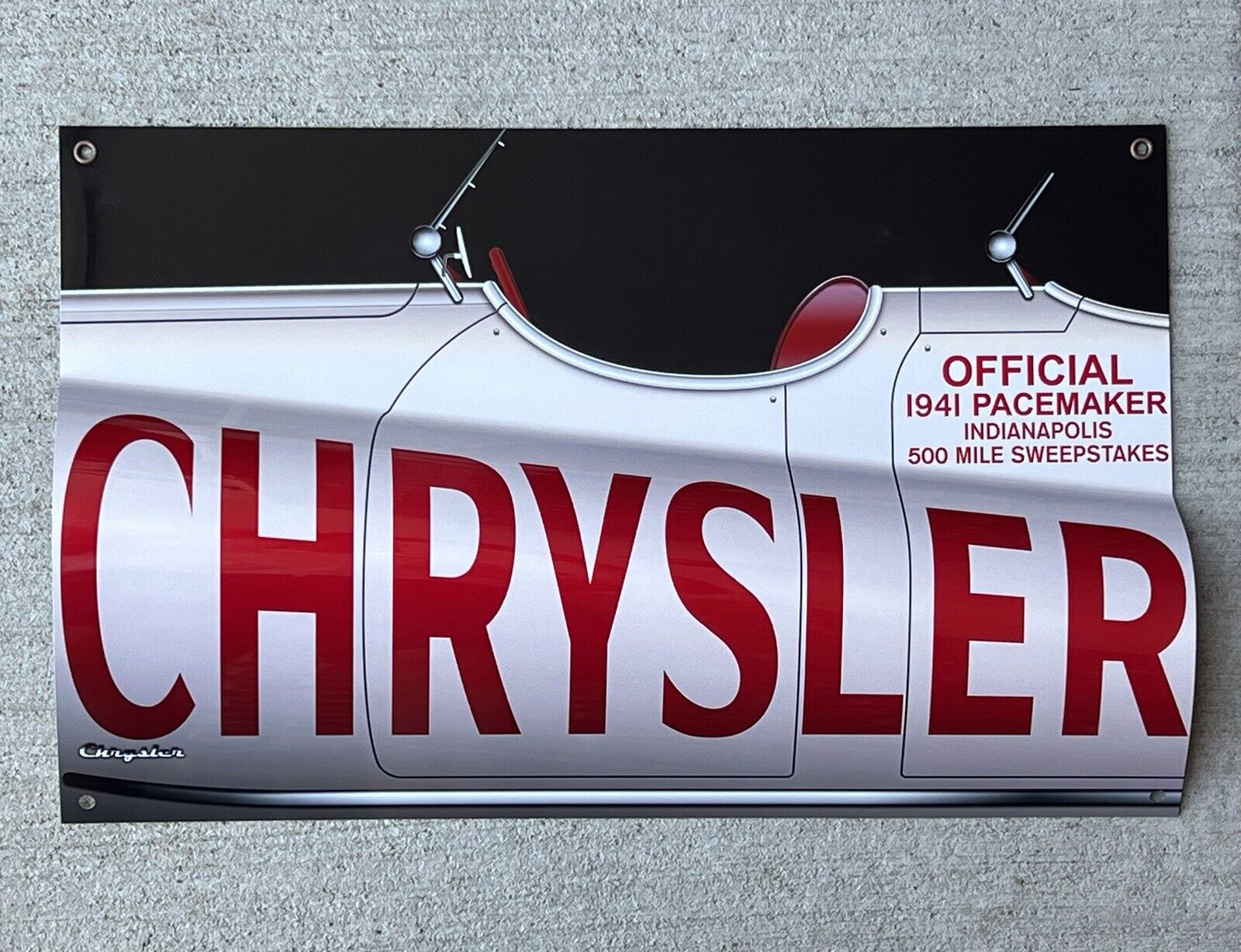 WOW 1941 Chrysler Newport Phaeton Indy 500 Pace Car Door Style Sign Pacemaker