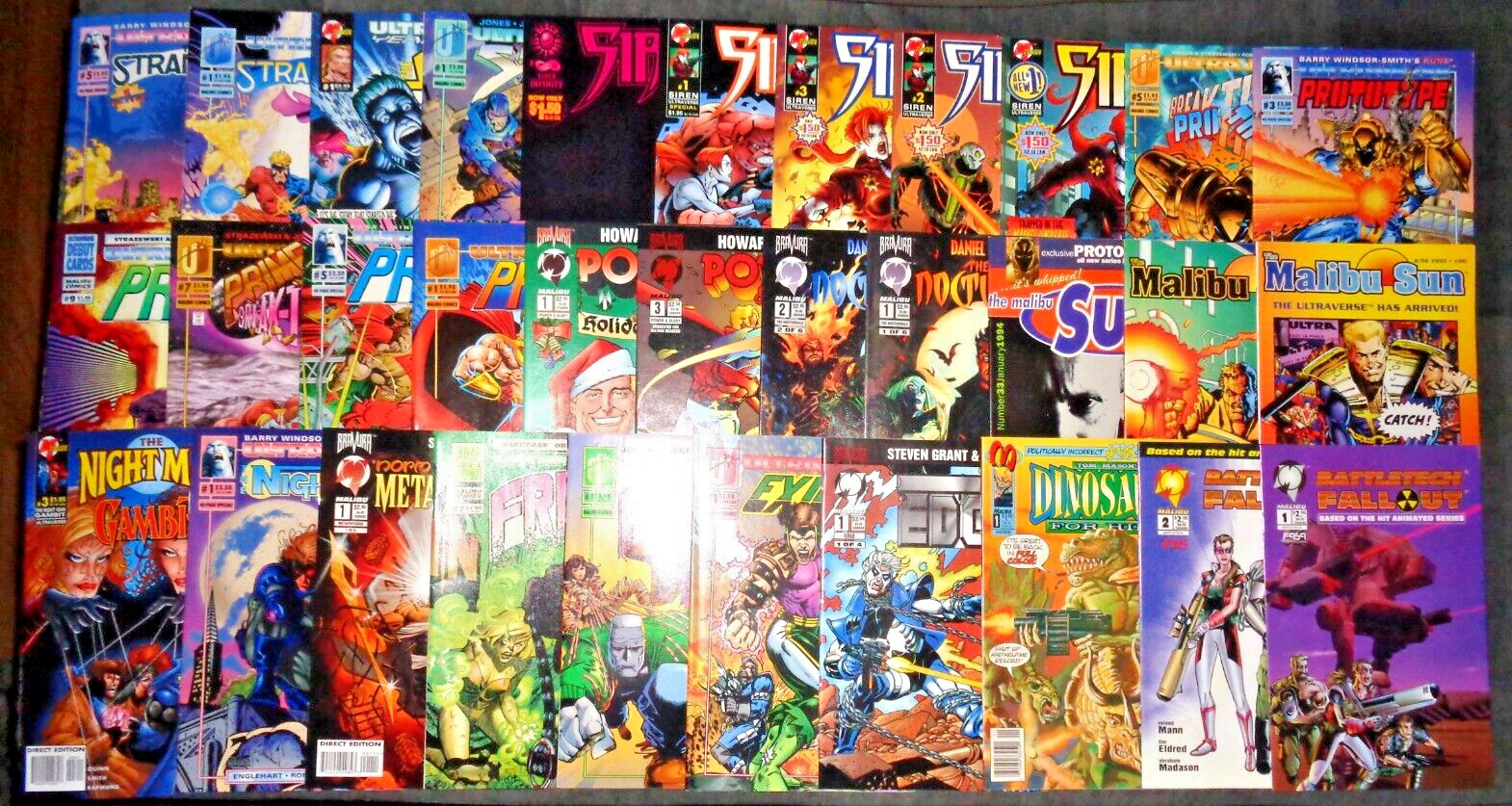 MALIBU COMICS comic book (LOT OF 32) BATTLETECH, PRIME, SIREN # 1 + (D-293)