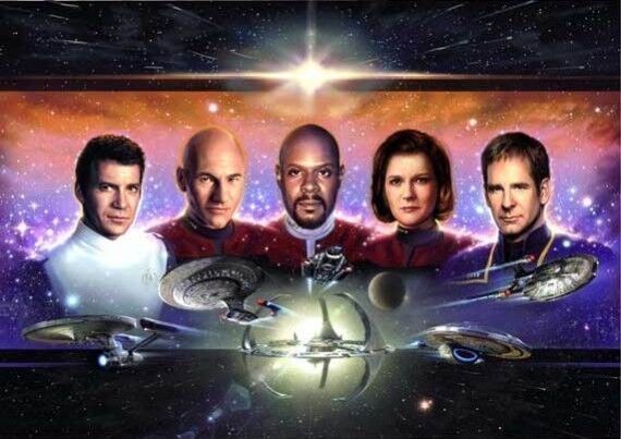 Star Trek - The Five Captains Mini Print