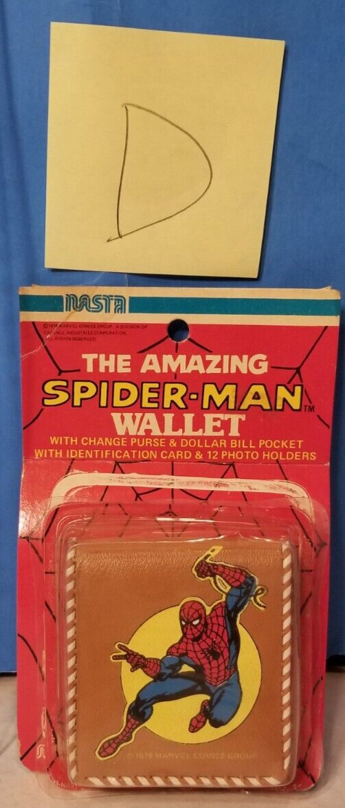 💥 1978 Marvel Comics Spider-man Wallet CLEAN TAN RARE NEW ON CARD Opened D 💥