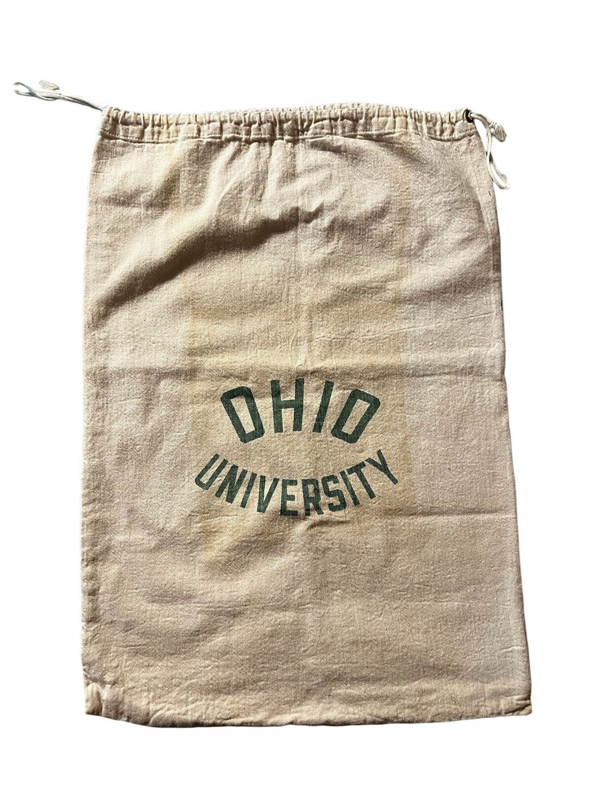 Vintage Drawstring Laundry Bag OHIO UNIVERSITY Athens OH dorm supplies furniture