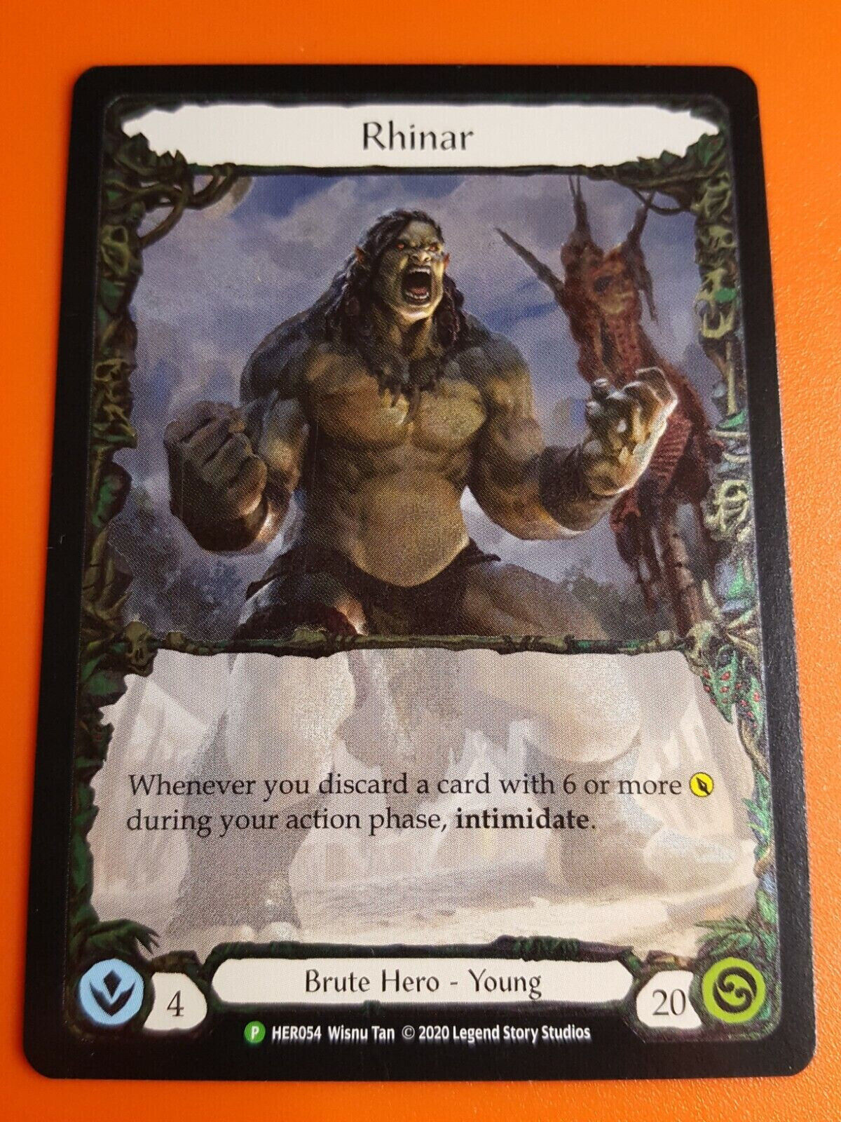 1x COLD FOIL YOUNG RHINAR - Flesh and Blood TCG - Farewell to Rathe Event promo