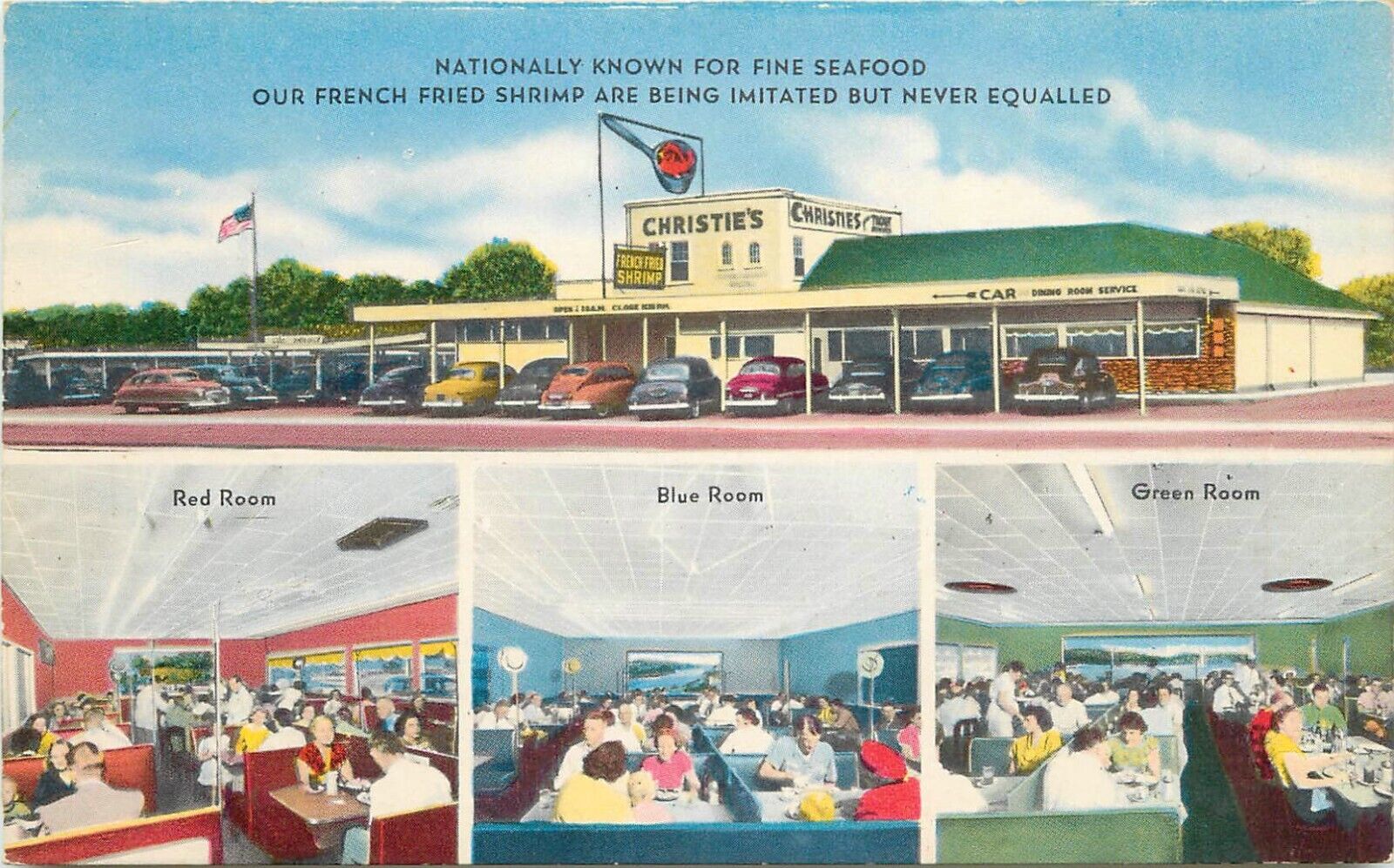 c1950s Christie's Seafood Restaurant, Houston, Texas Postcard