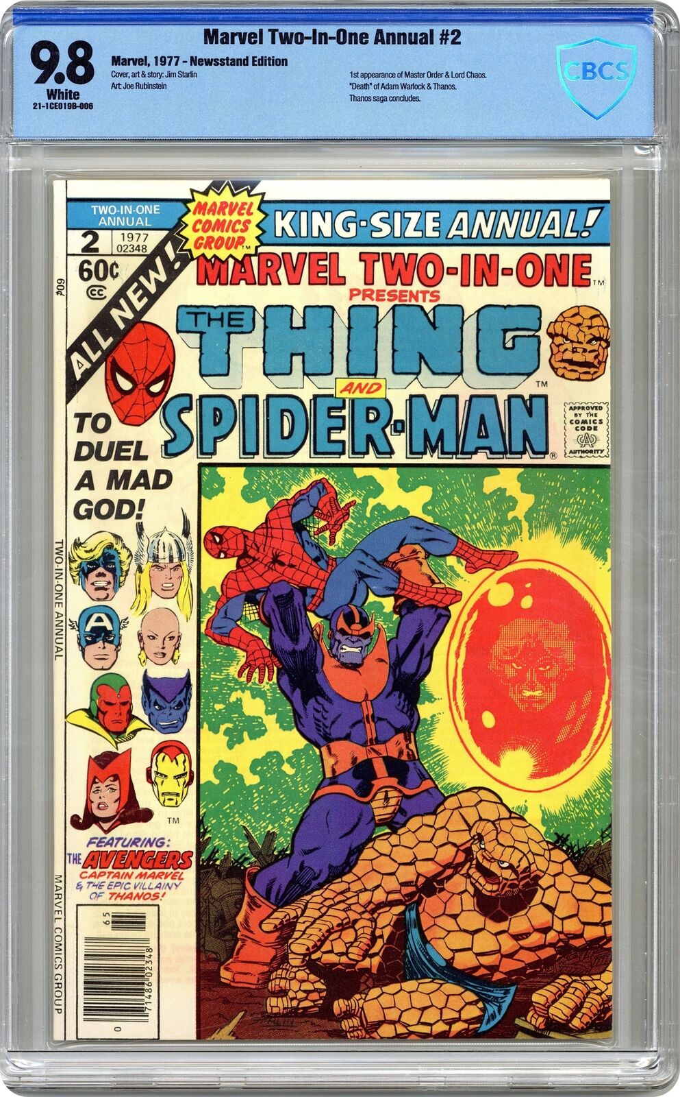 Marvel Two-in-One Annual #2 CBCS 9.8 Newsstand 1977 21-1CE019B-006