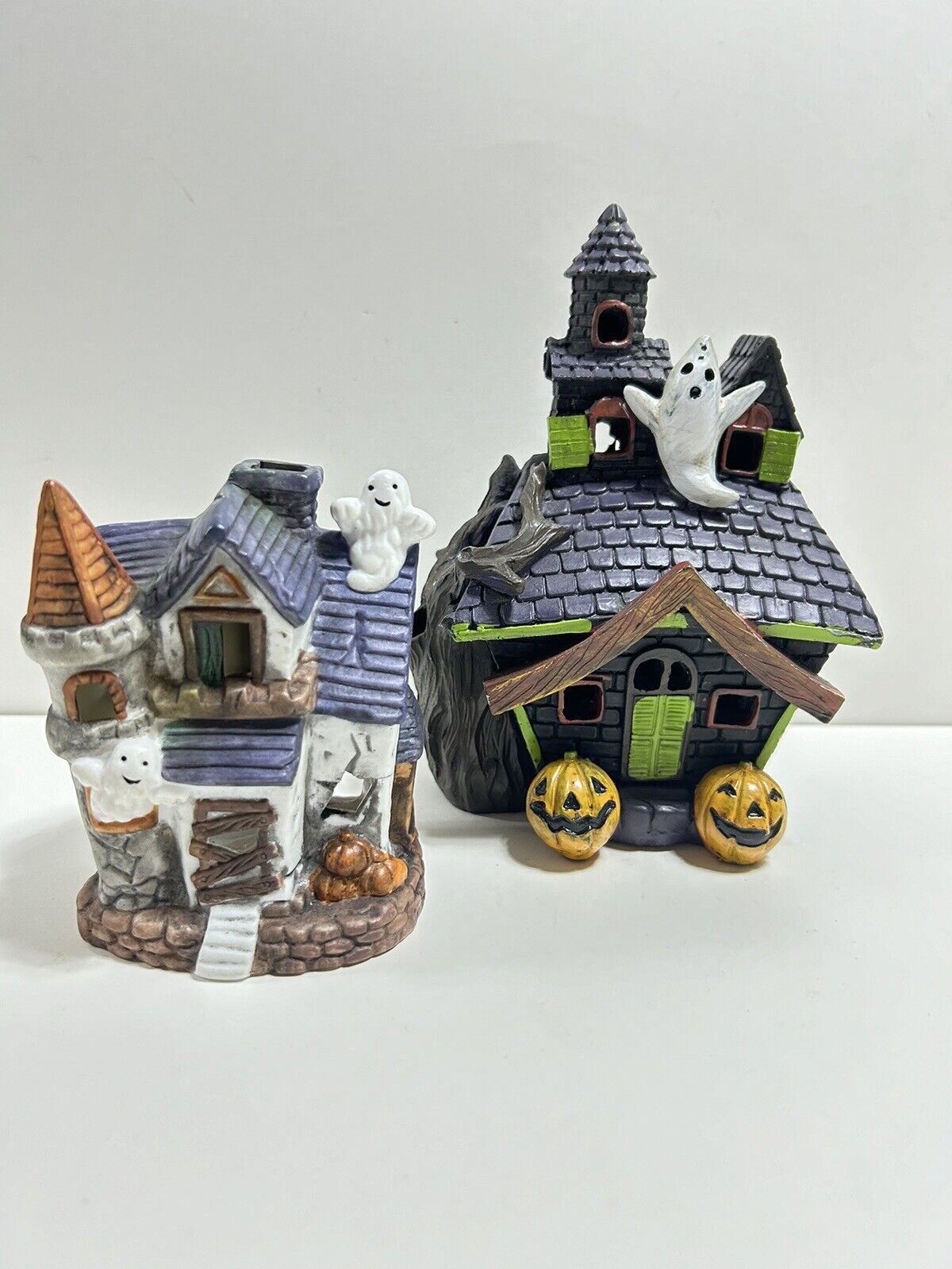 Vintage Halloween Haunted House Partylite Candle Holder Lanterns