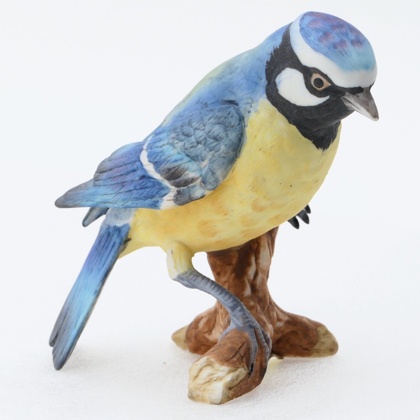 Deutsche Noritake Blue & Yellow Porcelain Bird Figurine - Vintage
